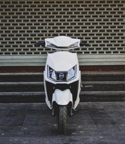 Image of MIOOX Electric Scooter with 60-70 km Range | 48V35AH Battery | Fast 3H Charging | Front Disc Brakes Rear Drum Brakes| Cruise Control, Reverse Mode, LED Lights | Lightweight 90 kg E-Scooty (White)