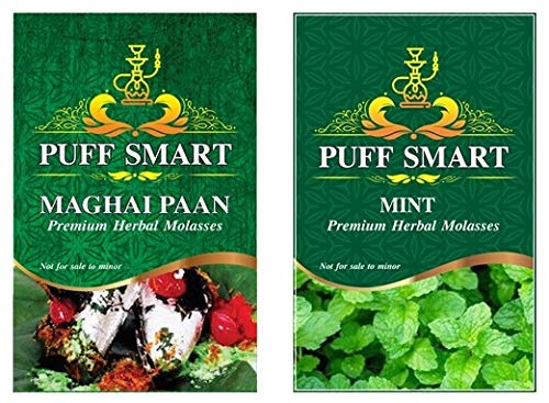 PUFF SMART Premium Herbal Molasses Maghai Paan and Mint (Set of 2) 50gms Each(100% Tobacco and Nicotine Free)-image-12
