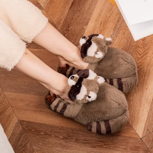 Funny Animal Slippers for Women, Cartoon Cute Fluffy Animal Slippers Cotton Soft Memory Foam Indoor Slippers,Birthday Gifts for Women3