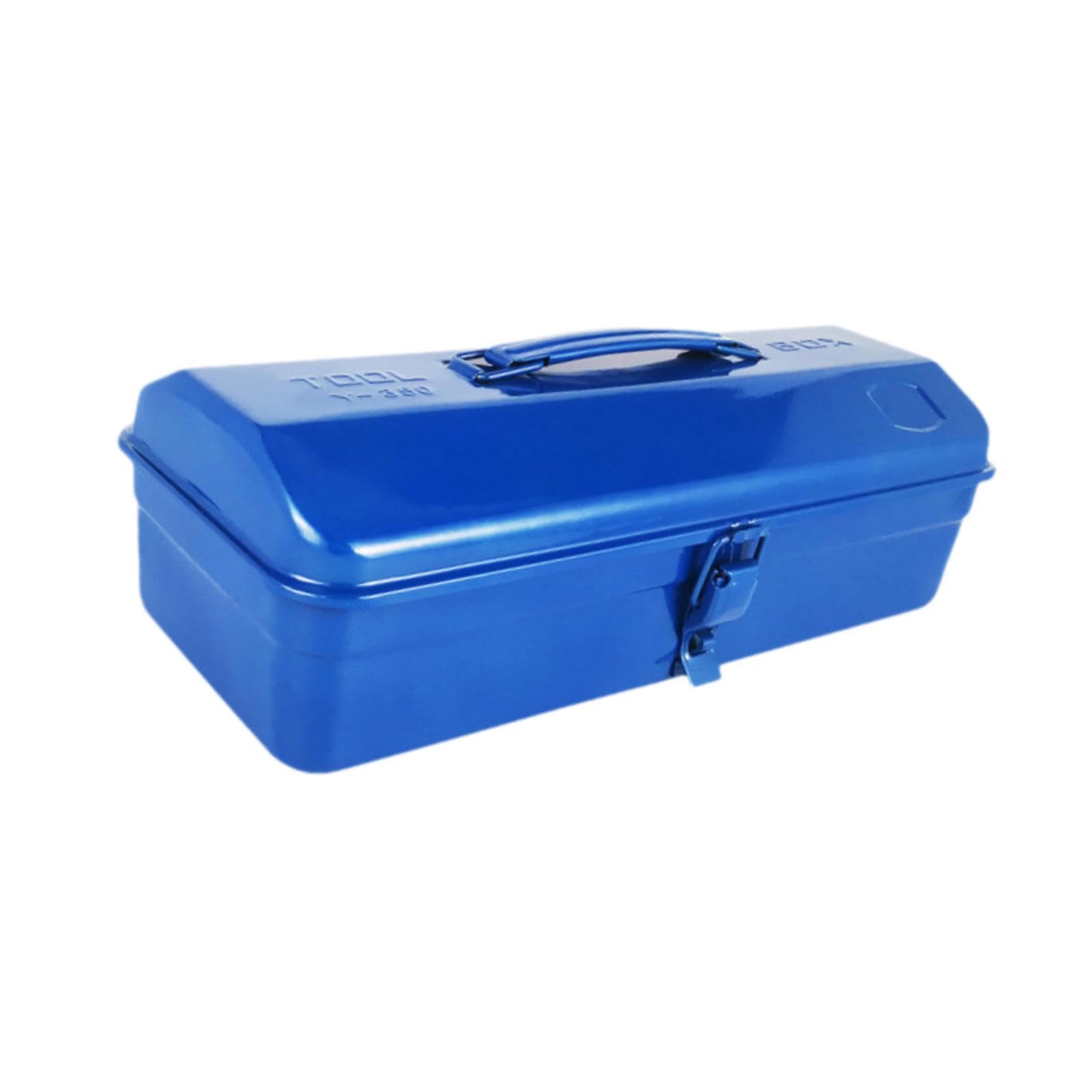 Colcolo Caja de herramientas de metal Caja de herramientas vacía Garajes Cerradura con hebilla Cofre de herramientas multifuncional Almacenamiento de hardware, Azul