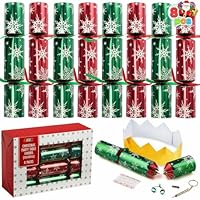 JOYIN 8 Pack Christmas Party Favor Non-Snap Red & Green Snowflake Design Party Table Favors with Holiday Party Favor Supplies for Kids and Adults, Christmas Parties, Dinners & Holidays