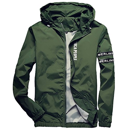 Homaok Men's Lightweight Breathable Jacket Medium Green