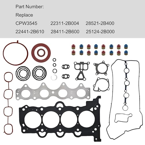 Image of HS26554PT Engine Head Gasket kit Fit for Hyundai Accent Veloster for Kia Rio Soul 2012-2016 1.6L L4 DOHC G4FC Replace 22311-2B004 CPW3545 28521-2B400 22441-2B610 28411-2B600 25124-2B000 HGS195 HSHY22L