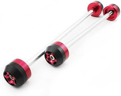 Miniatura 3 de Para Z900 Z900RS 2017-2022 Motocicleta Aluminio Delantero y Trasero Rueda Horquilla Eje Deslizadores Tapa Protector de Choque (Rojo)