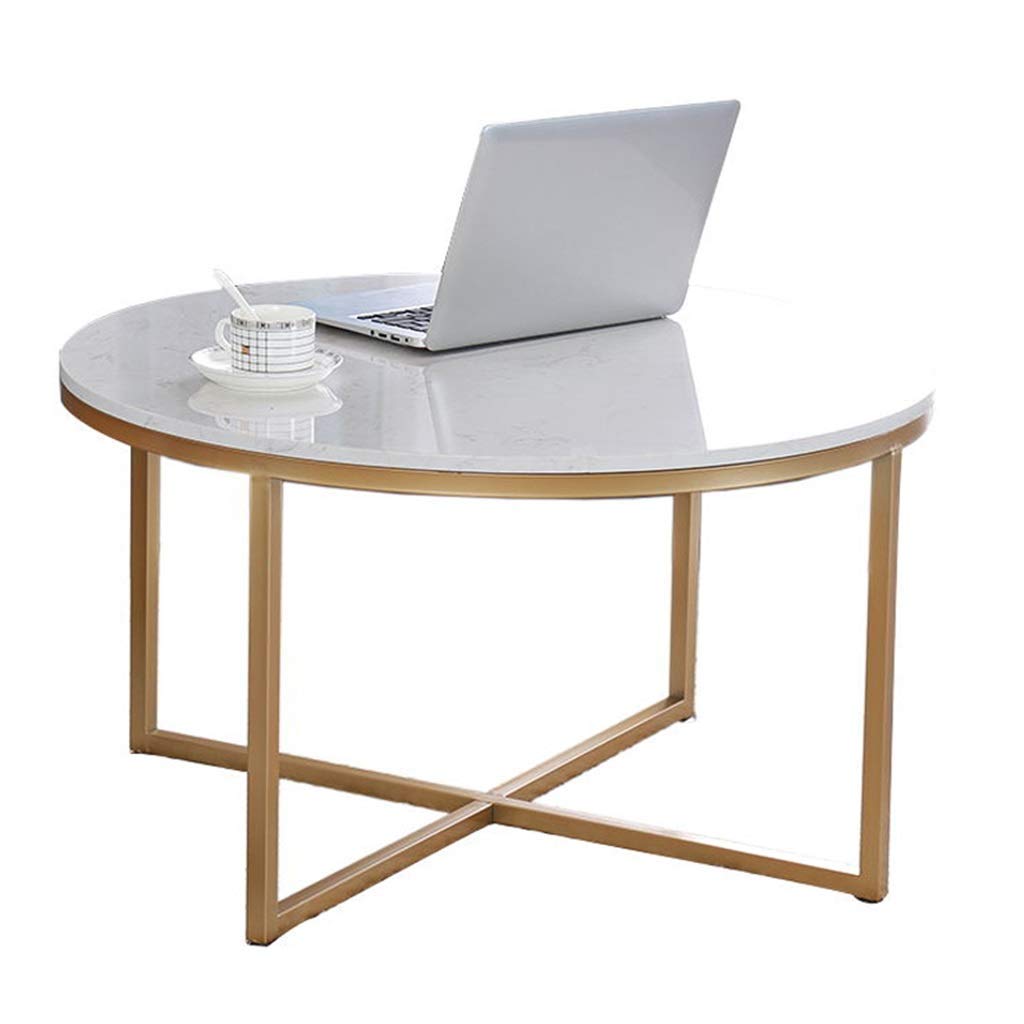 Table d'appoint en marbre véritable 1,5 cm et piètement métal