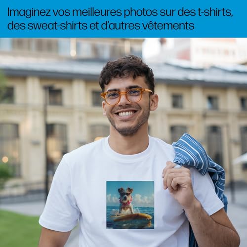 HP Tissu léger A4 210 x 297 mm 10 étiquette papier transferts sur T shirt - vue 5