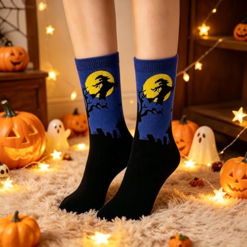 Funny Halloween Socks Womens Girls Cute Pumpkin Ghost Pattern Socks - image 2