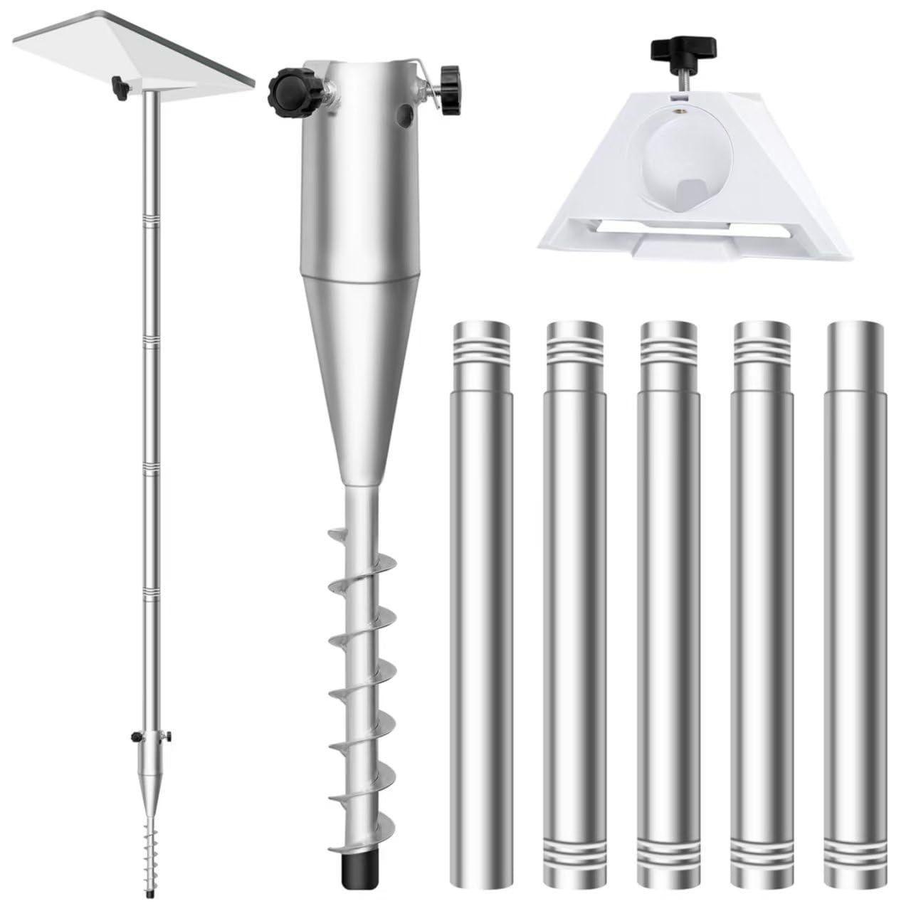 Photo 1 of 10FT Starlink Mini Ground Pole Mount Kit ,Starlink Mini Pole Mount?1.5'' Diameter Pole Starlink mini Mounting Kit with Starlink mini Pipe Adapter and No Dig Ground Anchor