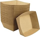 Enpack Snackschale A7-50 Stück Snackschalen aus Kraftpapier - Snack Box 12x10x3,5cm - Currywurst Schale 400 ml - Behälter für Tapas, Chips, Pommes etc. - optimal geeignet als Fingerfood Schale
