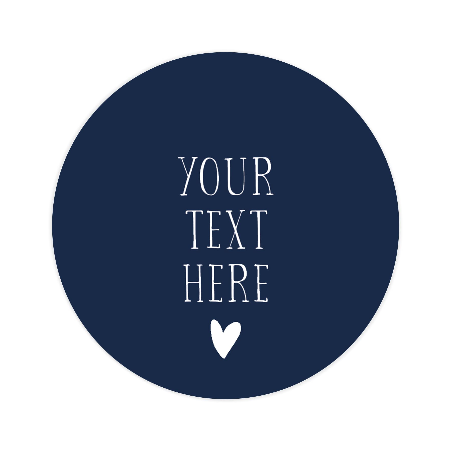 Personalised Your Text here Stickers for Wedding Stationery | Custom Named Favour/Favor Printed Round Sticker Colours Pink Purple Black red Green Navy Light Blue Cream (Navy)