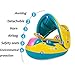 Wishliker Flotador para bebé con Asiento,Respaldo,Techo del Sol,Barca bebé de Piscina para...