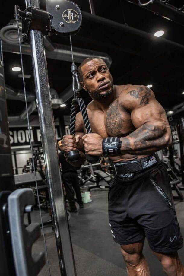 Miniatura 3 de Schiek Muñequeras deportivas resistentes, soporte de muñeca para entrenamientos de gimnasio, muñequeras de línea negra