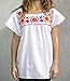 Liliana Cruz Mexican Peasant Puebla Blouse, White, 3X