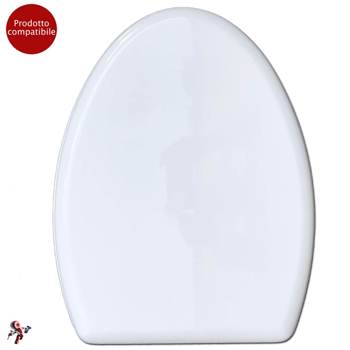 COPRIWATER SEDILE FENICE BIANCO CERNIERA CROMO