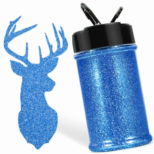 HTVRONT Fine Blue Glitter for Crafts - 50g/1.76oz Ultra Glitter for Resin 1/128Portable Extra Fine Glitter for Nails Tumblers Ornaments Makeup Body Resin