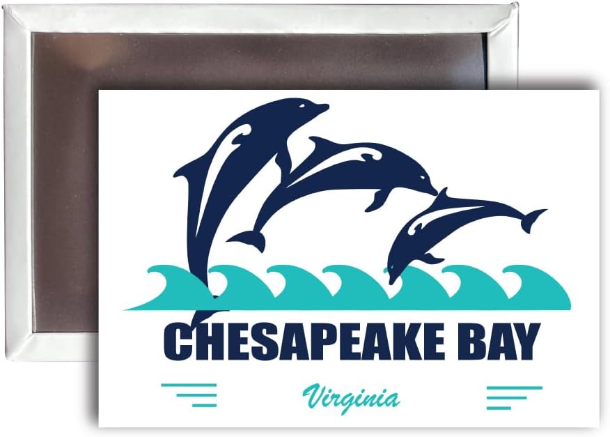 Chesapeake Bay Virginia Beach - Imán para nevera, diseño de delfín