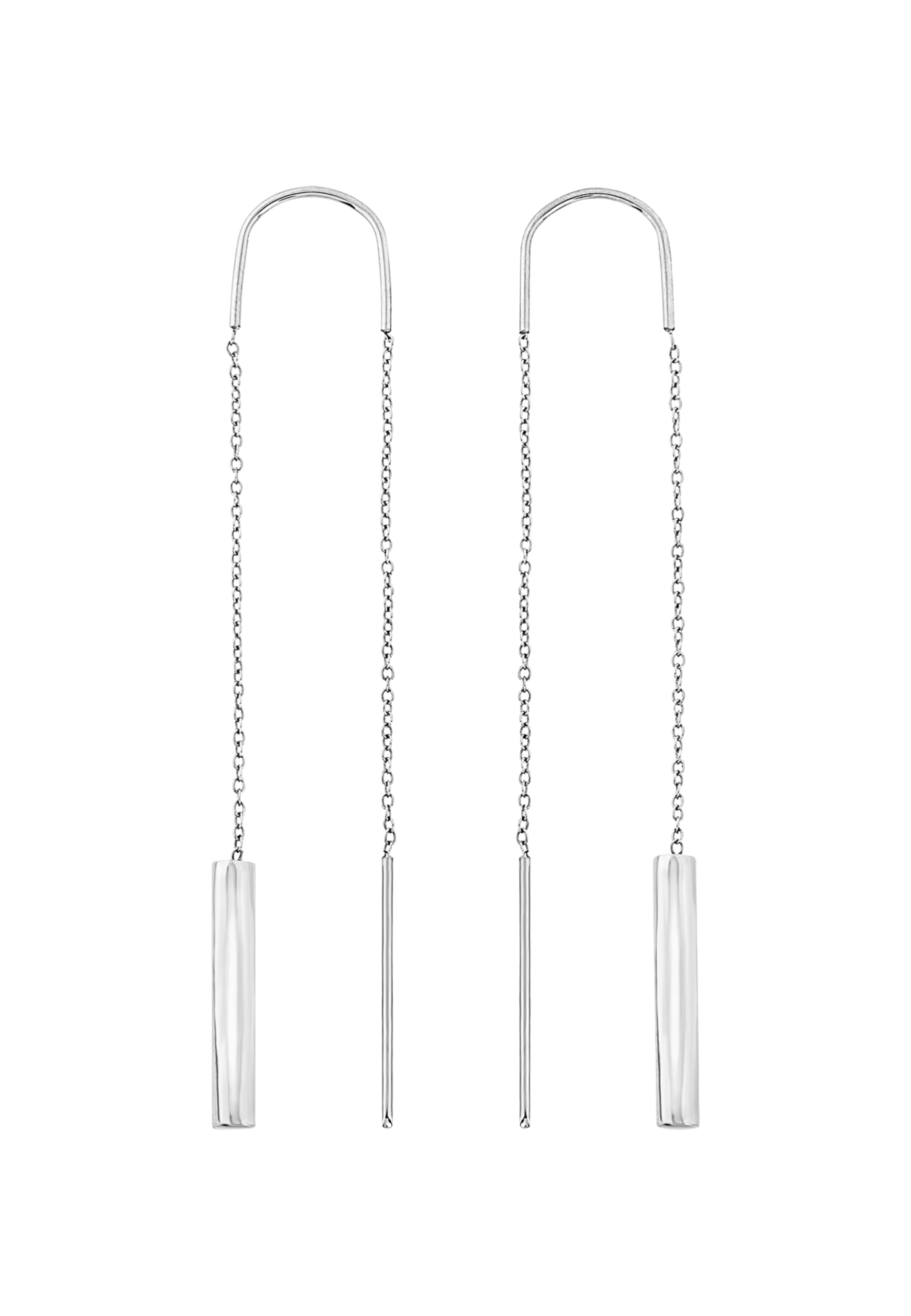 Breil, Collezione Flow, Kit Orecchini e Collana Donna, Set Gioielli Donna in Acciaio Lucido, Collana Regolabile fino a 70 cm, Orecchini Pendenti 6,6 cm, Idea Regalo Donna