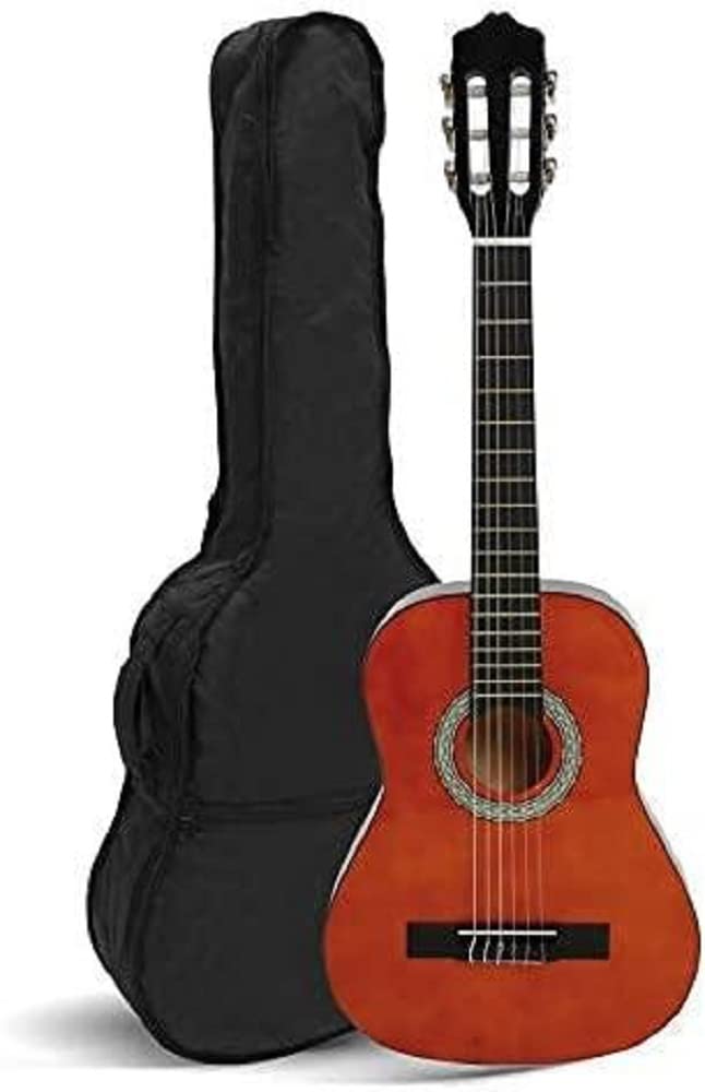 NV11 guitarra clásica marrón 4/4, bolsa/Gig Bag, 2 púas & CASCHA HH 2018 Afinador cromático para guitarra, bajo, violín y ukelele