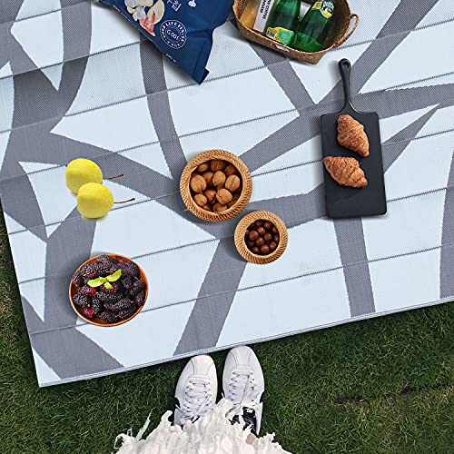 HHWLL Outdoor Rugs Patio Decor Rug Camping Rug Outdoor RV Mats 6ftx9ft Plastic Polypropylene Area Rug Reversible and Waterproof for Patio,Terrace,Picnic,RV,Camping,Beach,Pool Side - Image 5