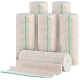 6 Pack 6 Inch Elastic Bandage Wrap with Hook and Loop Fasteners at Both Ends 6 Inch Wide Elastic Ban