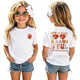5.Geburtstag T-Shirt Mädchen Geburtstagsshirt Officially A Hand FUL Drucken Tshirt Sommer Kurzarm Shirts Fünfter Jahre Schwester Shirt Kinder Rundhals Top Ankündigung Outfit(5 Jahre,Weiß)