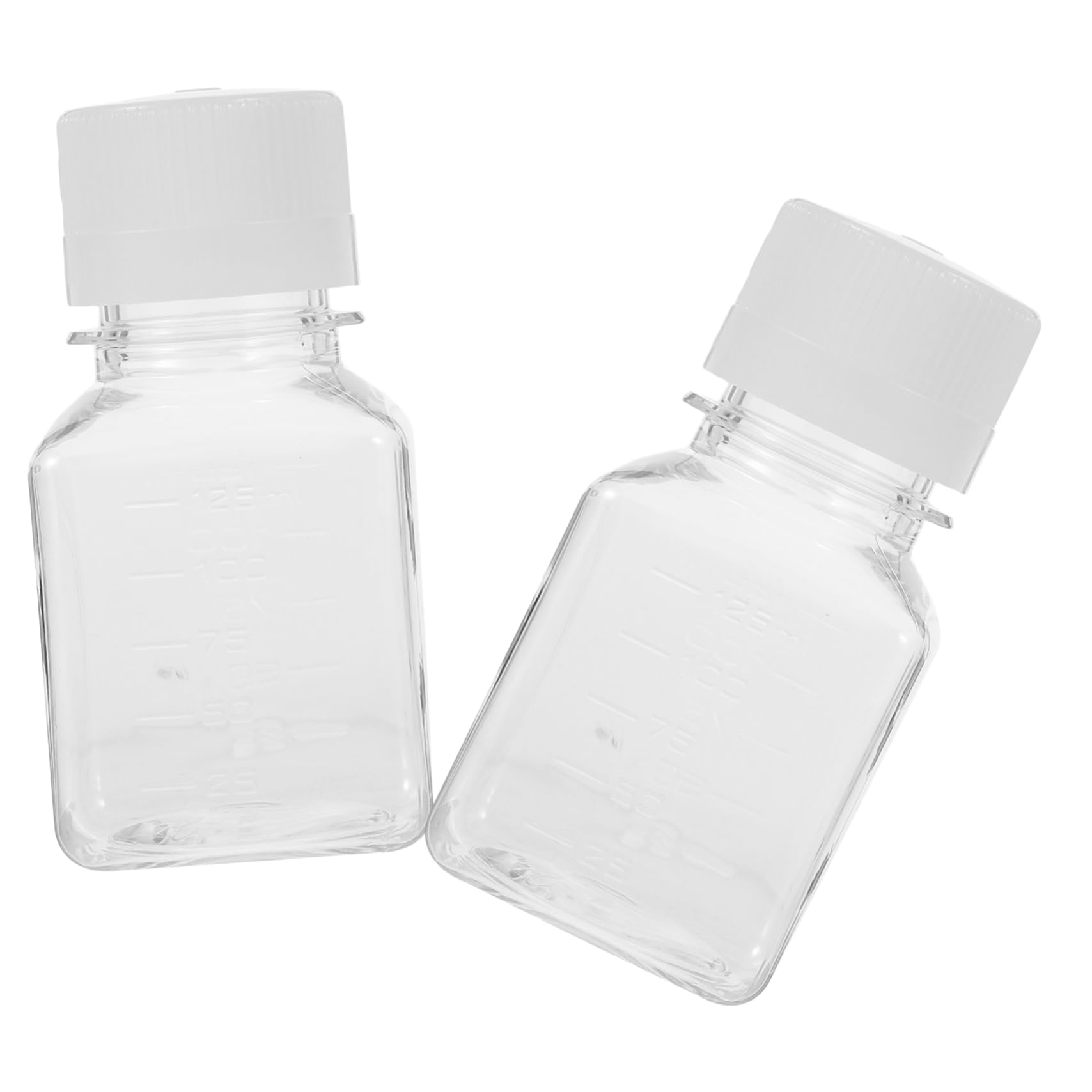 FUNOMOCYA 2pcs Serum Bottle Pill Containers Lab Reagent Bottle Chemical Container Clear Container Graduated Reagent Bottle Lab Sample Bottle Serum Storage Bottle Plastic Transparent