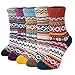 5 Pairs Womens Cold Weather Soft Warm Thick Knit Crew Casual Winter Wool Socks,Multicolor 01,One Size