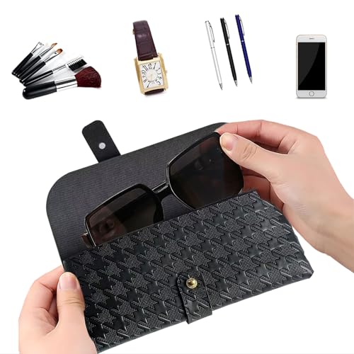 Image of Glasses storage bag Travel sunglasses myopia glasses storage bag Fashion leather storage bag