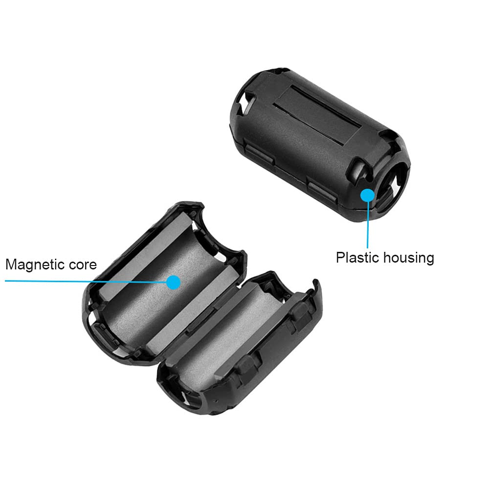 40x Ferritkerne Rauschunterdrücker - 3,5/5/7/9mm Für USB Audio Kabel