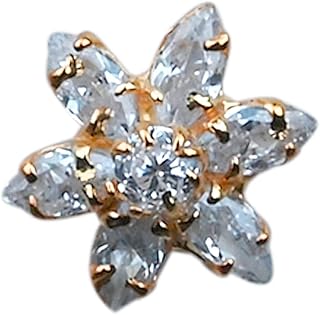 Big flower Nose L bend Stud Rings, 316L Surgical Steel Nose L Bend, nose piercing, nose ring, nose L bend stud, Yellow Gold Flower Nose Ring, Screw Back nose bone Jewelry for Women Girls,