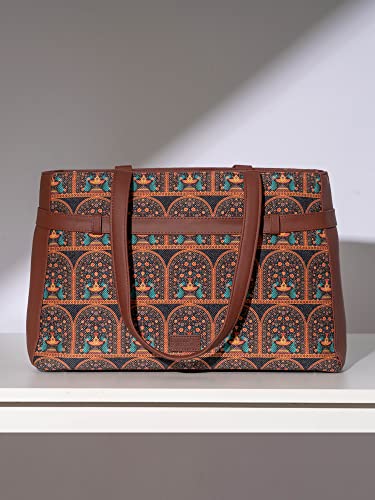 Image of ZOUK Urban Escape Bag | Stylish Vegan with Laptop Compartment, Trolley Sleeve & Anti-Theft Pocket |