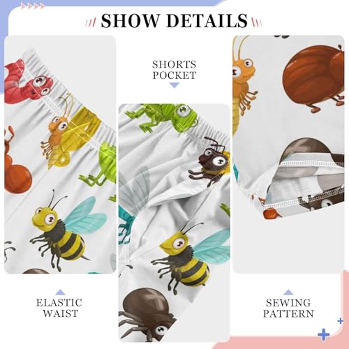 Caterpillar Bee Insect Boys Long Pants Soft Trousers Elastic Waist Kids Lounge Bottoms with Pockets S-XL4