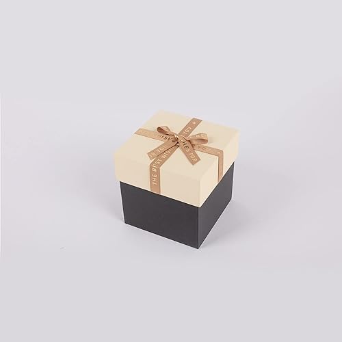 Miniatura 5 de SHIPKEY Paquete de 3 cajas de regalo de cubo con tapas, juego de caja de regalo de lujo, 6 x 6 x 7 pulgadas, varios tamaños, perfectas para bodas,
