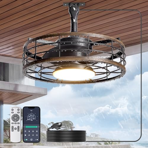 Phylluz Outdoor Ceiling Fan with Lights...