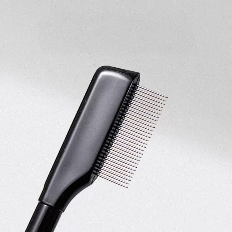 Professional Eyelash Comb, Mascara Separator Brush with Cover, Black Applicator for Natural Curl