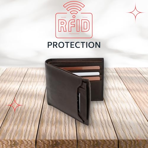 Image of AG Wallets Leather Wallet for Men - Sliding 2-in-1 Bifold Wallet with Removable Card Holder & RFID Protection - Premium Travel Wallet - Versatile & Functional Design - Brown