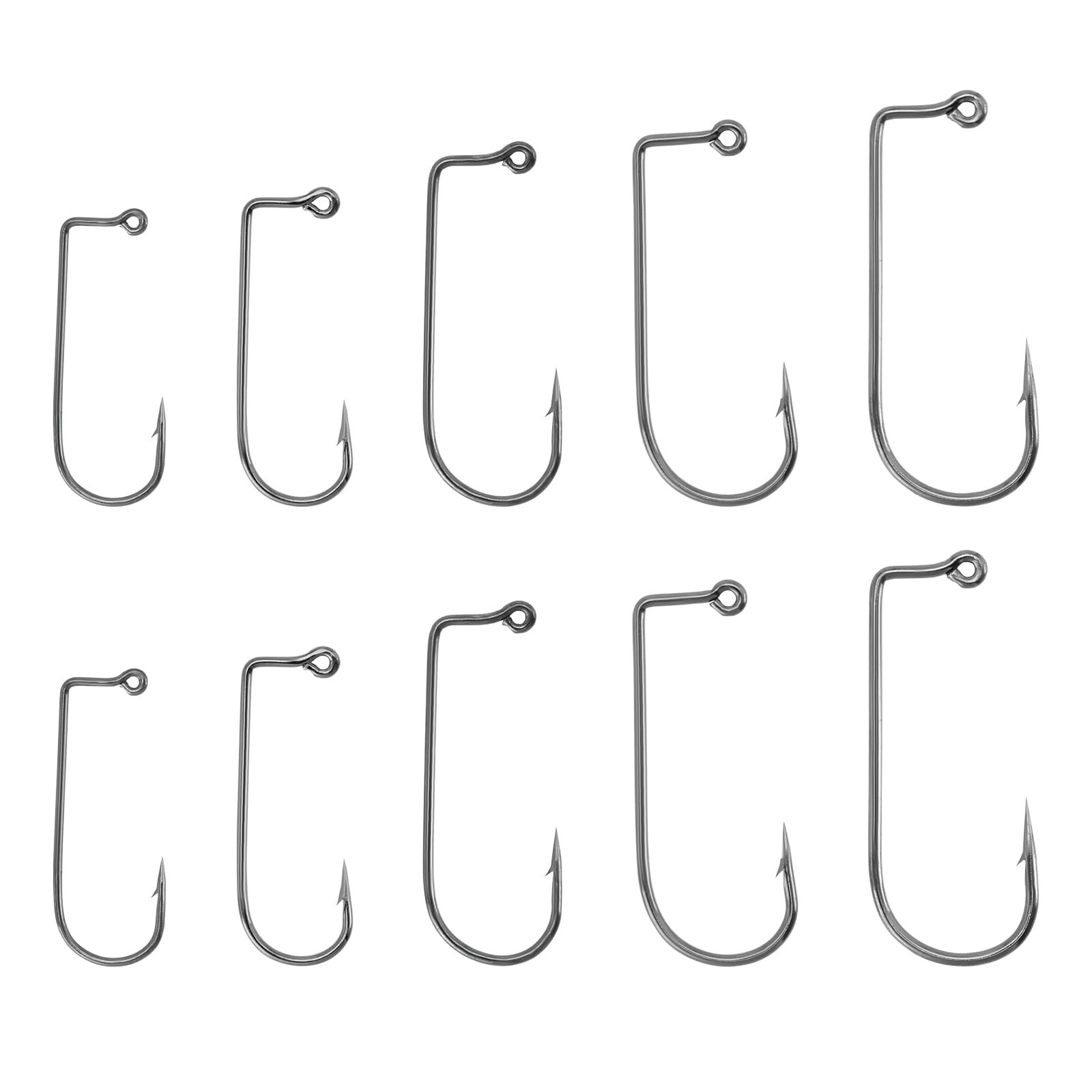eMagTech50pcs High Carbon Steel Flat Barbed Right Angle Hook 2# 1# 1/0# 2/0 3/0# Fishing Hook Kit for All Freshwater Saltwater Sea Bass Barracuda