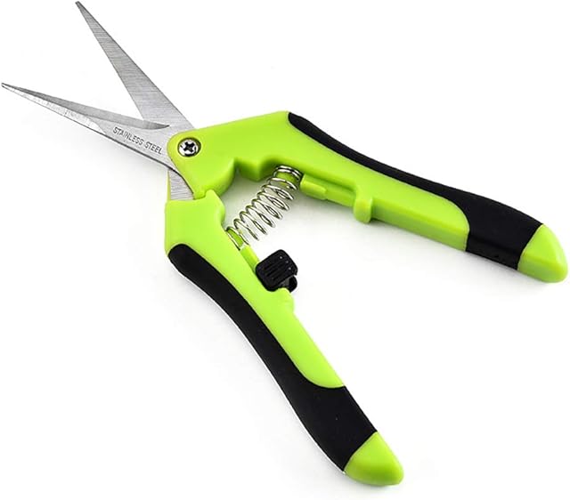 Chilymes Professional Pruning Shears, Trimming Scissors - Straight Tip, Gardening Hand Pruner Pruning Shear, Teflon Coated Precision Blades with Spring-Loaded Comfort Grip Handles (1)