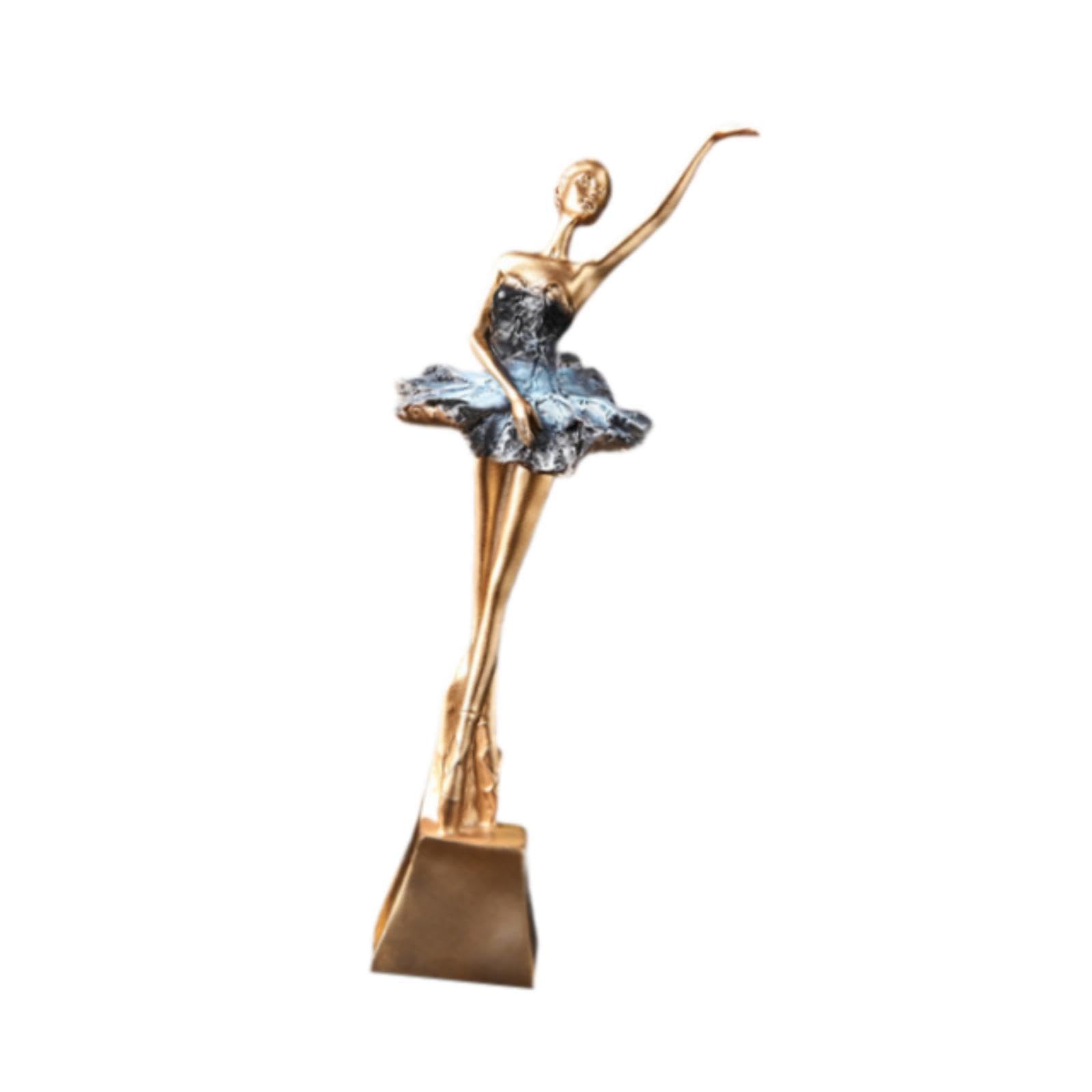 PIXZCSA Home Decoration Tranquility Ballet Dancer Statue Resin Sculpture Ornament Modern Art Craftsmanship Elegance, Style B