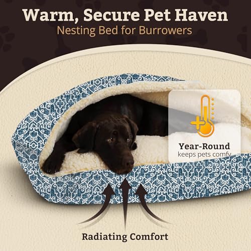 Image of Snoozer Rectangle Cozy Cave Dog Bed, Hooded Dog Bed, Ramey Oxford (S)