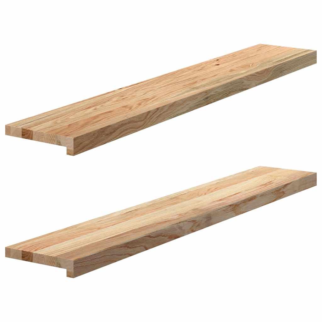 vidaXL - Solid Oak Wood Window Sills/Window Ledges - 2 pcs - Natural Untreated - 120x20x2 cm - Decorative Display for Indoors & Outdoors