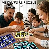 Gracelaza 8 pcs Metal Wire Puzzle Logic Brain Teaser Set - Metal Ring IQ Puzzles Difficult Games - Ideal Intelligence Toys Gifts for Kids and Adults