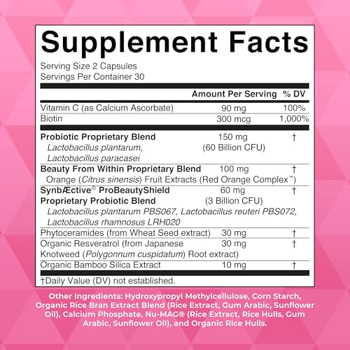 MaryRuth Organics Probiotic, Collagen, 1 Month Supply, Collagen Pills, Collagen & Probiotic Capsule for Hair Skin & Nails, Biotin for Adults, Vegan, Non-GMO, Gluten Free, 60 Count - Image 5