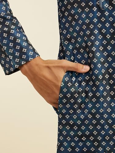 Image of DIWAS by MANYAVAR Men's Art Silk Bandhani Prints Angrakha Style Kurta (1pc)
