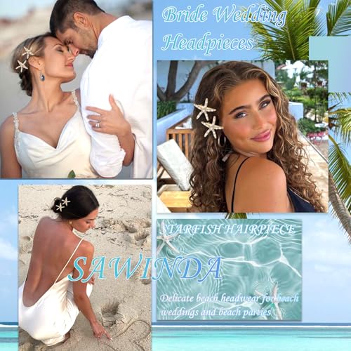 Pinzas para el cabello con forma de estrella de mar doradas, pack de 2 miniatura 6
