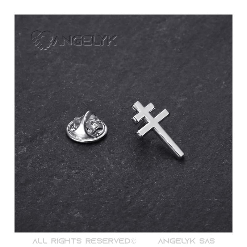 BOBIJOO Jewelry - Pins croix de Lorraine 20mm Epinglette Résistance France Libre Métal Argent