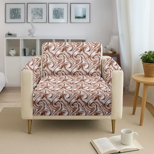 Image of Amazon Basics Printed Quilted Reversible Sofa Topper | 1 Seater | 175Cm X 60Cm | 325 GSM | Color - Cream, Polyester Blend