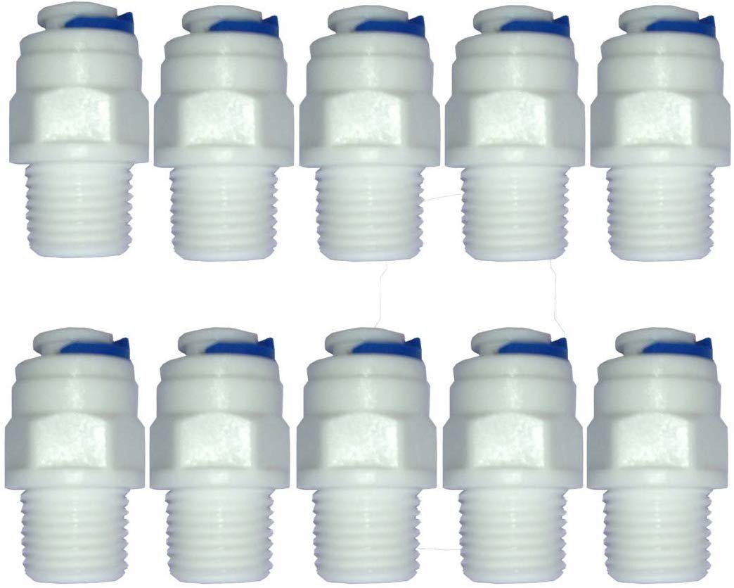 KRPLUS Plastic 1/2 Inch Male Thread to 1/4 Inch (6mm Pipe) Quick Connect Straight Connector for RO Water Purifier Tube Fitting, White (Pack Of 10)-image-19