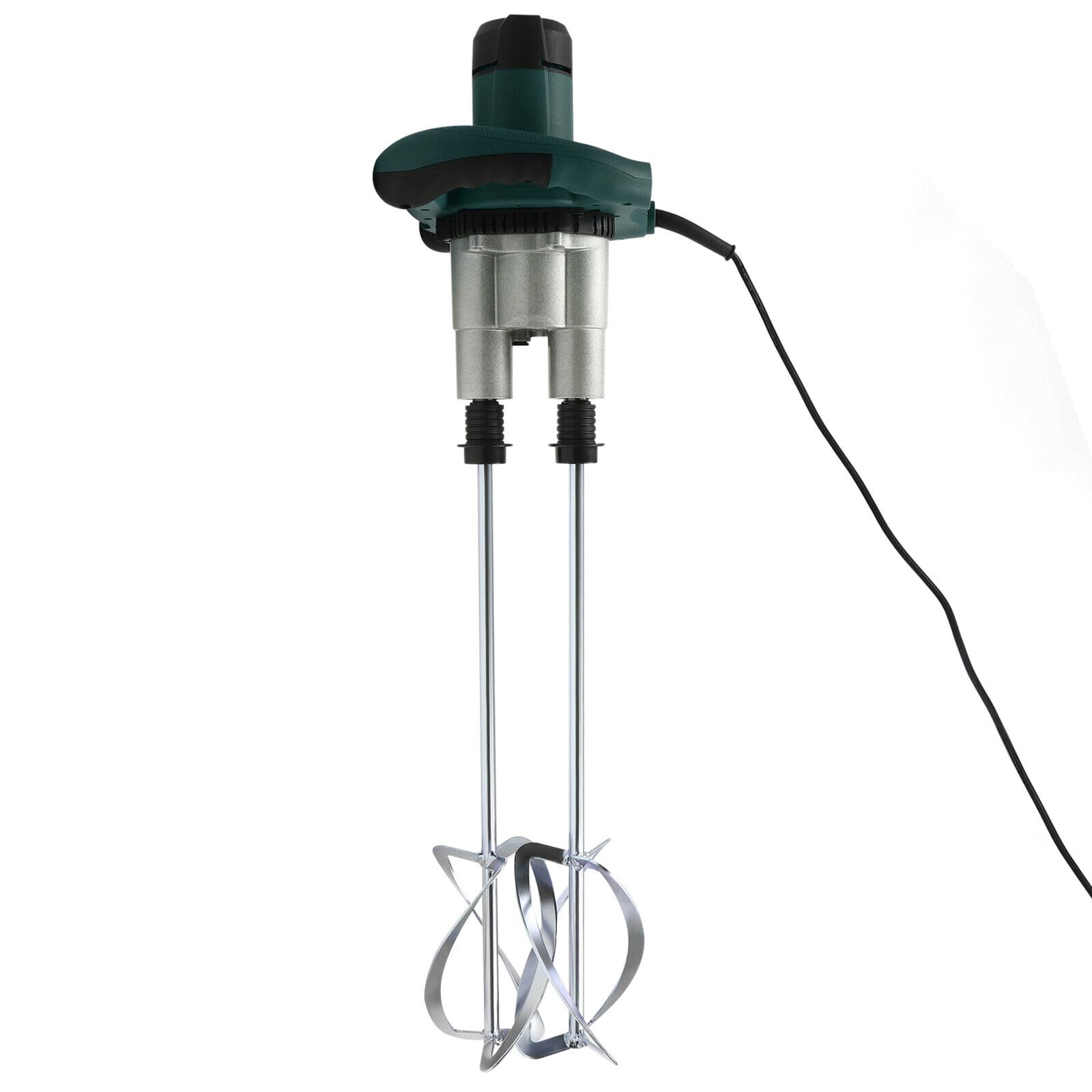 Miscelatore per calcestruzzo, 2800 W, doppio agitatore, a 6 marce, miscelatore per cemento a mano per miscelare vernici, cemento, malta (verde)