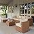 LAUSAINT HOME 7 Pieces Outdoor Patio Furniture, Outdoor Sectional Sofa Patio Furniture Sets Wicker Rattan Patio Conversation Sets with Cushion and Glass Table (Cream White)